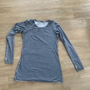 Lululemon long sleeve reversible double lined shirt top thumb holes heather grey
